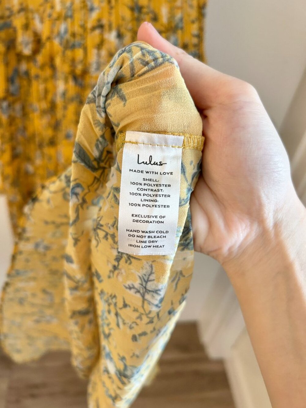 Lulus Such Sophistication Yellow Floral Print Pleated Summer Maxi Dress Size L - Picture 7 of 9
